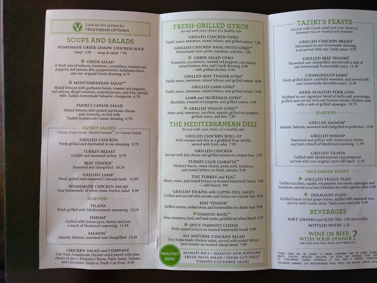 Menu Taziki's Mediterranean Cafe - Liberty Park-1