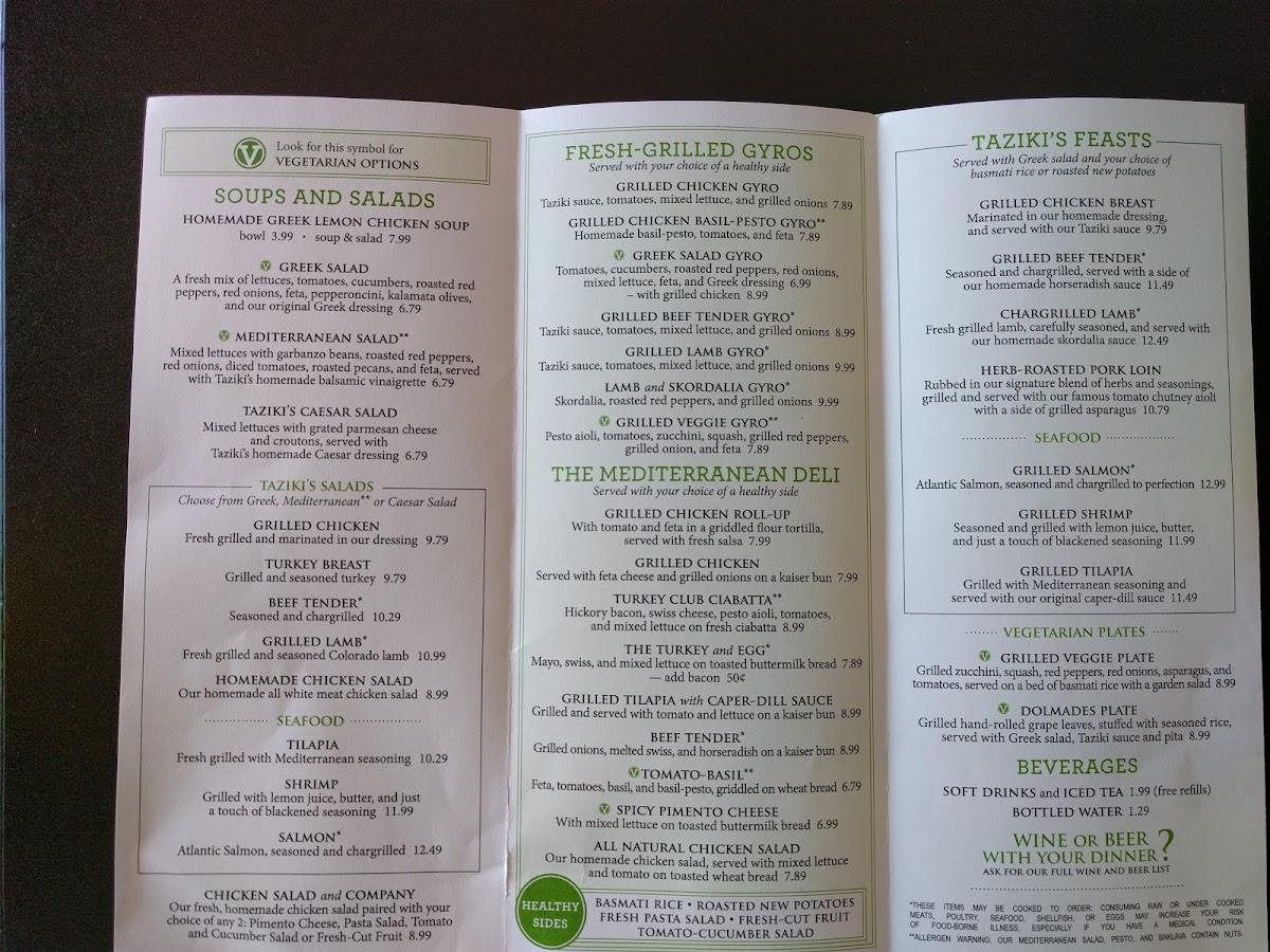 Menu Taziki's Mediterranean Cafe - Liberty Park-3